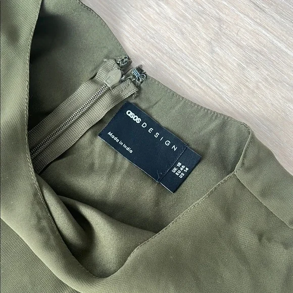 ASOS DESIGN embroidered cuff and hem maxi dress in khaki - Picture 4 of 15